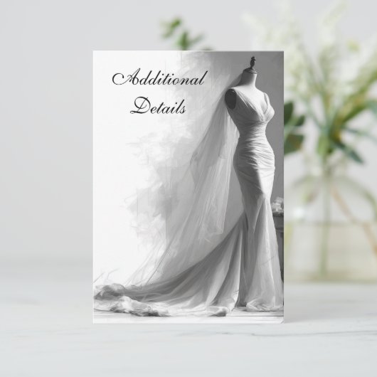 Romantische bruids schets bruiloft behuizing Kaart (Staand voorkant)