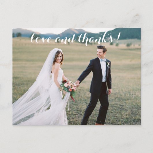Romantische bruiloft Dank u Briefkaart (Voorkant)