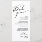 Romantische bruiloft Dank u plaats instelling Kaar Programma (Voorkant)