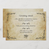  romantische bruiloft details kaart (Voorkant / Achterkant)