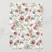 Romantische bruiloft elegante bloemenmenu menu (Achterkant)