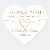 Romantische bruiloft gunst hart sticker (Voorkant)