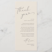 Romantische bruiloft plaats instelling dank u kaar programma (Voorkant)