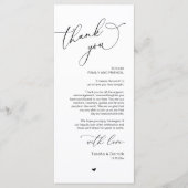Romantische bruiloft plaats instelling dank u kaar programma (Voorkant)
