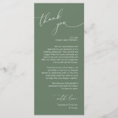 Romantische bruiloft plaats instelling dank u kaar programma (Voorkant)