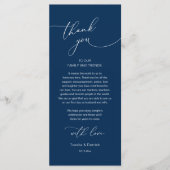 Romantische bruiloft plaats instelling dank u kaar programma (Voorkant)