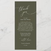 Romantische bruiloft plaats instelling dank u kaar programma (Voorkant)