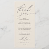 Romantische bruiloft plaats instelling dank u kaar programma (Voorkant)