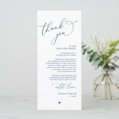 Romantische bruiloft plaats instelling dank u kaar programma (Staand voorkant)