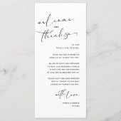 Romantische bruiloft plaats instelling dank u kaar programma (Voorkant)