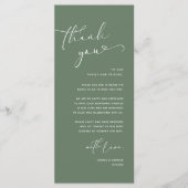 Romantische bruiloft plaats instelling dank u kaar programma (Voorkant)