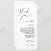 Romantische bruiloft plaats instelling dank u kaar programma (Voorkant / Achterkant)