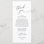 Romantische bruiloft plaats instelling dank u kaar programma (Voorkant)