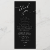Romantische bruiloft plaats instelling dank u kaar programma (Voorkant)