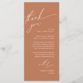 Romantische bruiloft plaats instelling dank u kaar programma (Voorkant)