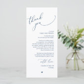 Romantische bruiloft plaats instelling dank u kaar programma (Staand voorkant)