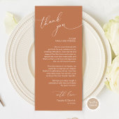 Romantische bruiloft plaats instelling dank u kaar programma