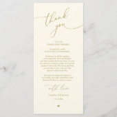 Romantische bruiloft plaats instelling dank u kaar programma (Voorkant)