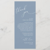 Romantische bruiloft plaats instelling dank u kaar programma (Voorkant)
