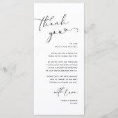 Romantische bruiloft plaats instelling dank u kaar programma (Voorkant)