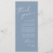 Romantische bruiloft plaats instelling dank u kaar programma (Voorkant)