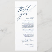 Romantische bruiloft plaats instelling dank u kaar programma (Voorkant)