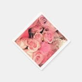 Romantische bruiloft roze roos cocktail servetten (Hoek)