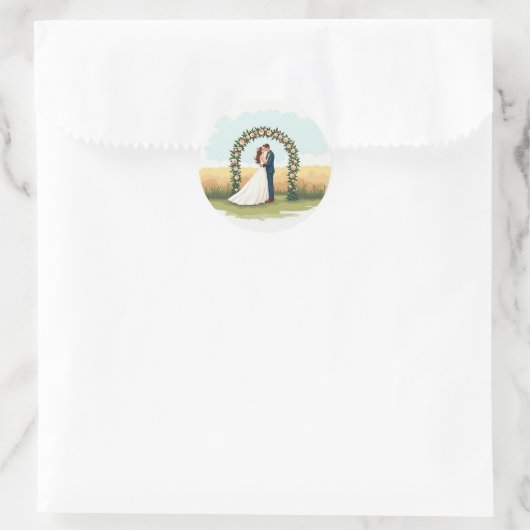 Romantische bruiloft Sticker (Tas)