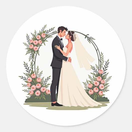 Romantische bruiloft Sticker (Voorkant)