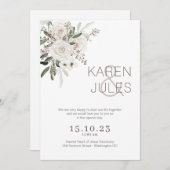 Romantische bruiloft uitnodiging W-ROM-004 (Voorkant / Achterkant)