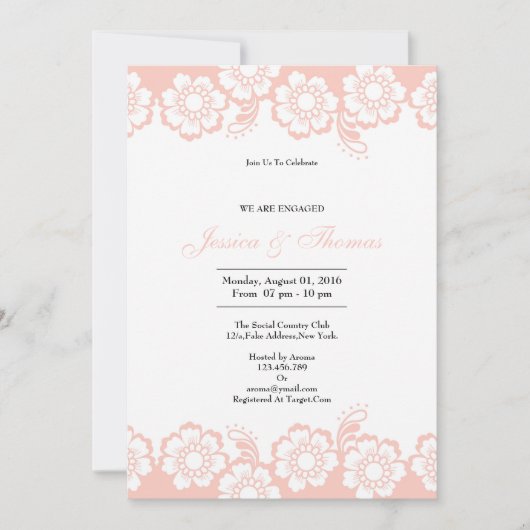 Romantische bruiloft Verloving Kaart (Voorkant)