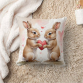 Romantische Bunny Kaart Kussen (Deken)