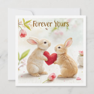 Romantische Bunny Kaart - voor altijd van jou