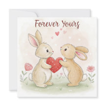 Romantische Bunny Kaart - voor altijd van jou