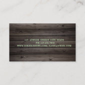 Romantische Cactus Donker Hout Visitekaartje (Achterkant)