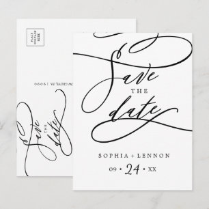 Romantische Calligrafie sparen het Briefkaart van