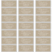 Romantische Champagne Gold Colour Guest Adresetike Sticker (Voorkant)