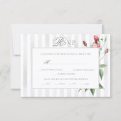 Romantische chic Franse roos botanische bruiloft RSVP Kaartje (Voorkant)