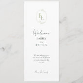 Romantische Chic Monogrammed Initialen Bruiloft Programma (Voorkant)
