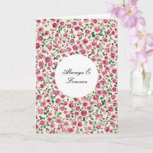 Romantische Chic Pink Roses Floral Forever Love Kaart
