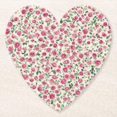 Romantische chic roze rozen bloemrijke bruidsshowe kartonnen onderzetters (Voorkant)