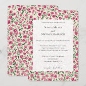 Romantische Chic Rozen Bloemen Huwelijk Kaart (Voorkant / Achterkant)