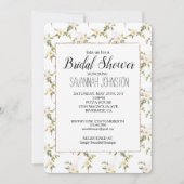 Romantische chic witte bloemen bruidsmeisjesfeest kaart (Voorkant)