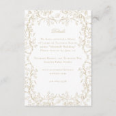 Romantische Chinoiserie Antiek Franse gouden bruil Informatiekaartje (Voorkant)