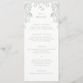 Romantische Chinoiserie Antiek Sage Green Wedding Menu (Voorkant)