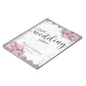Romantische Chique Pioen Bloemen & Kant Bruiloft P Notitieboek (Linkerzijde)