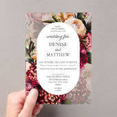 Romantische chrysant acryl uitnodigingen (Insitu (Draagbaar))