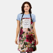 Romantische chrysant op roze herfstdraad schort (Gedragen)