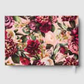 Romantische chrysant op roze herfstdraadspinrag gastenboek (Achterkant)