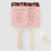 Romantische chrysant op roze herfstdraadspinrag handwaaier (Voorkant en achterkant)